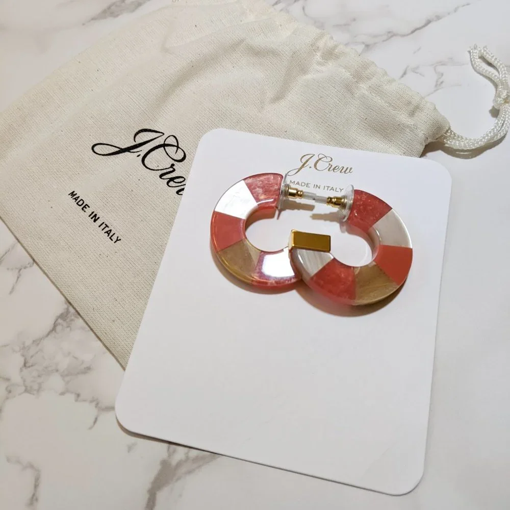 J.Crew Made-in-Italy Mixed Acetate Hoop Earrings - Picture 3 of 8